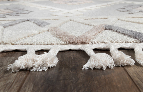 Momeni Odessa ODE-4 Machine Made Contemporary Geometric Indoor Area Rug Ivory 8'6" x 12'6" ODESSODE-4IVY86C6