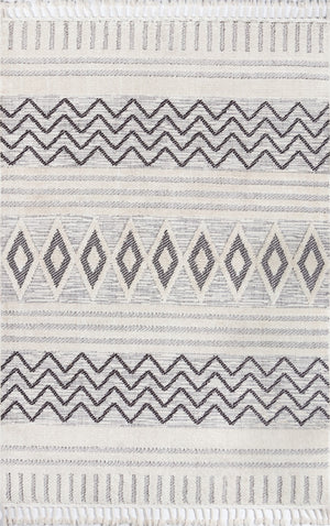 Momeni Odessa ODE-5 Machine Made Contemporary Geometric Indoor Area Rug Grey 8'6" x 12'6" ODESSODE-5GRY86C6