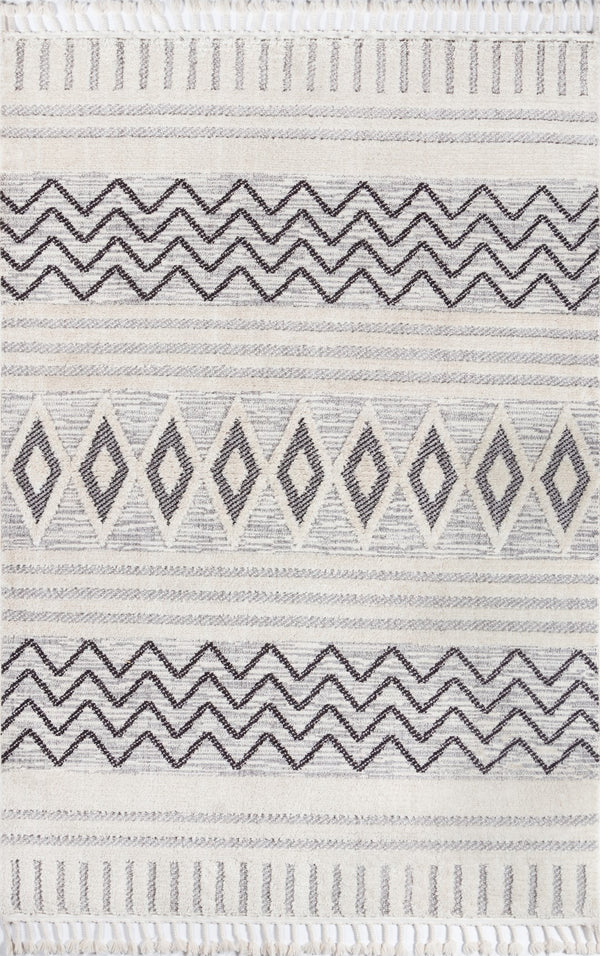 Momeni Odessa ODE-5 Machine Made Contemporary Geometric Indoor Area Rug Grey 8'6" x 12'6" ODESSODE-5GRY86C6