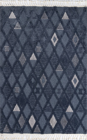 Momeni Odessa ODE-6 Machine Made Contemporary Geometric Indoor Area Rug Denim 8'6" x 12'6" ODESSODE-6DNM86C6