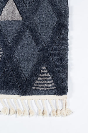 Momeni Odessa ODE-6 Machine Made Contemporary Geometric Indoor Area Rug Denim 8'6" x 12'6" ODESSODE-6DNM86C6