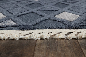 Momeni Odessa ODE-6 Machine Made Contemporary Geometric Indoor Area Rug Denim 8'6" x 12'6" ODESSODE-6DNM86C6