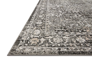 Loloi Rugs Loloi II Odette ODT-01 100% Polyester Pile Power Loomed Traditional Runner Rug Charcoal / Silver 28.337 ODETODT-01CCSI27G0