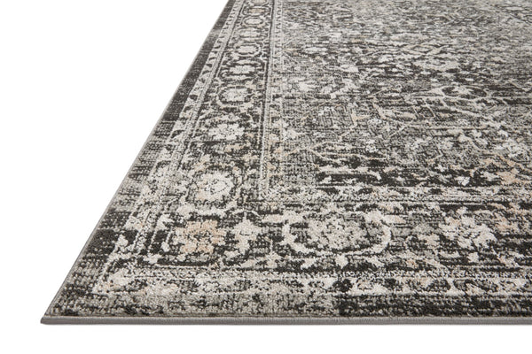 Loloi Rugs Loloi II Odette ODT-01 100% Polyester Pile Power Loomed Traditional Runner Rug Charcoal / Silver 28.337 ODETODT-01CCSI27G0