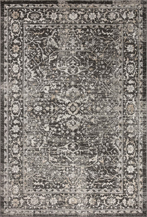 Loloi Rugs Loloi II Odette ODT-01 100% Polyester Pile Power Loomed Traditional Area Rug Charcoal / Silver 200 ODETODT-01CCSIB2F7