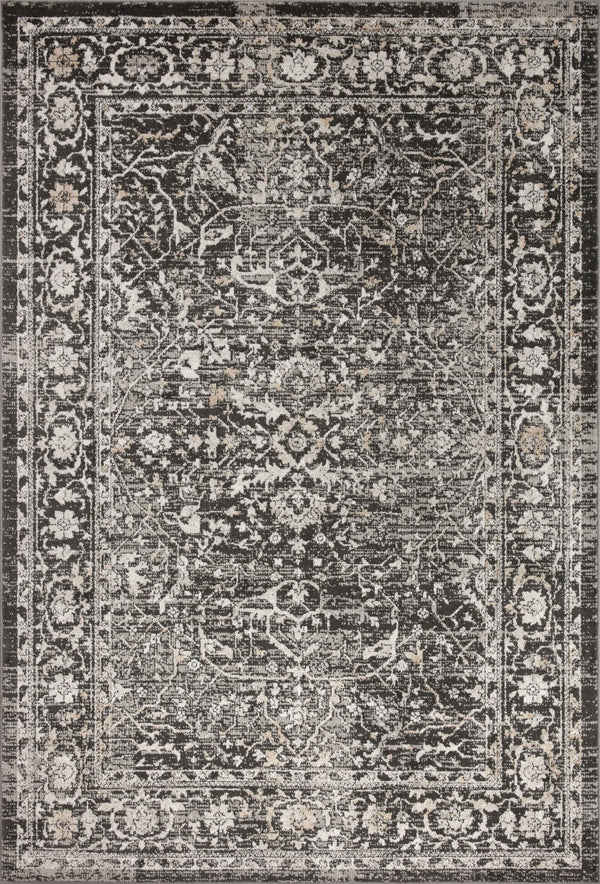 Loloi Rugs Loloi II Odette ODT-01 100% Polyester Pile Power Loomed Traditional Area Rug Charcoal / Silver 200 ODETODT-01CCSIB2F7