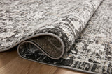 Loloi Rugs Loloi II Odette ODT-01 100% Polyester Pile Power Loomed Traditional Runner Rug Charcoal / Silver 28.337 ODETODT-01CCSI27G0