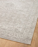 Loloi Rugs Loloi II Odette ODT-02 100% Polyester Pile Power Loomed Traditional Runner Rug Silver / Ivory 28.337 ODETODT-02SIIV27G0