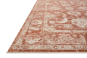 Loloi Rugs Loloi II Odette ODT-03 100% Polyester Pile Power Loomed Traditional Area Rug Rust / Ivory 200 ODETODT-03RUIVB2F7
