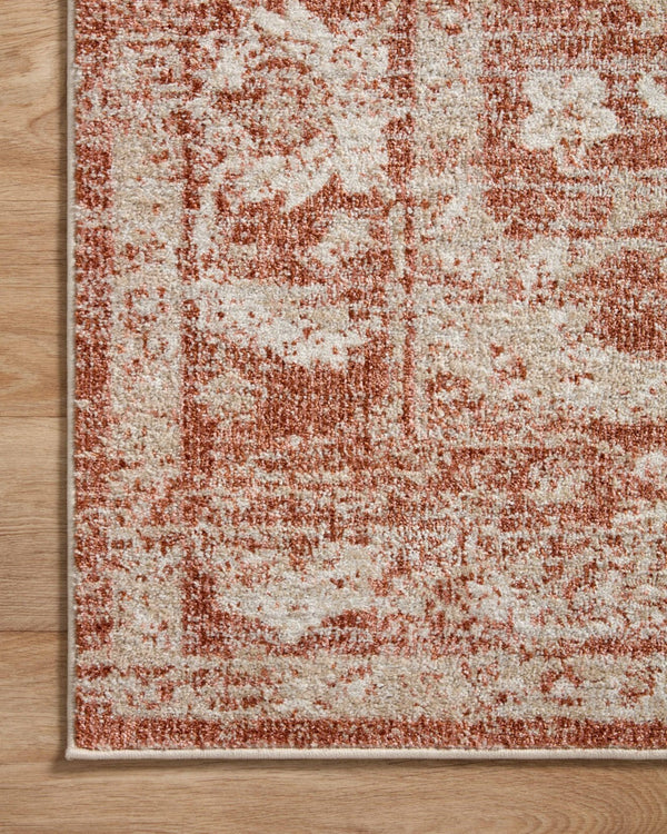 Loloi Rugs Loloi II Odette ODT-03 100% Polyester Pile Power Loomed Traditional Area Rug Rust / Ivory 200 ODETODT-03RUIVB2F7