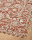 Loloi Rugs Loloi II Odette ODT-03 100% Polyester Pile Power Loomed Traditional Runner Rug Rust / Ivory 28.337 ODETODT-03RUIV27G0