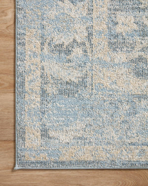 Loloi Rugs Loloi II Odette ODT-03 100% Polyester Pile Power Loomed Traditional Accent Rug Sky / Beige 25.2625 ODETODT-03SCBE530R