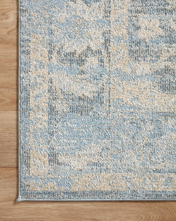 Loloi Rugs Loloi II Odette ODT-03 100% Polyester Pile Power Loomed Traditional Runner Rug Sky / Beige 28.337 ODETODT-03SCBE27G0