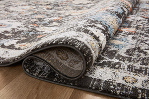 Loloi Rugs Loloi II Odette ODT-04 100% Polyester Pile Power Loomed Traditional Runner Rug Charcoal / Multi 28.337 ODETODT-04CCML27G0
