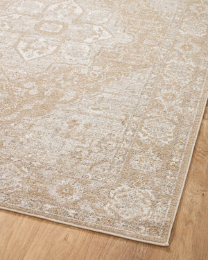 Loloi Rugs Loloi II Odette ODT-05 100% Polyester Pile Power Loomed Traditional Runner Rug Beige / Silver 28.337 ODETODT-05BESI27G0