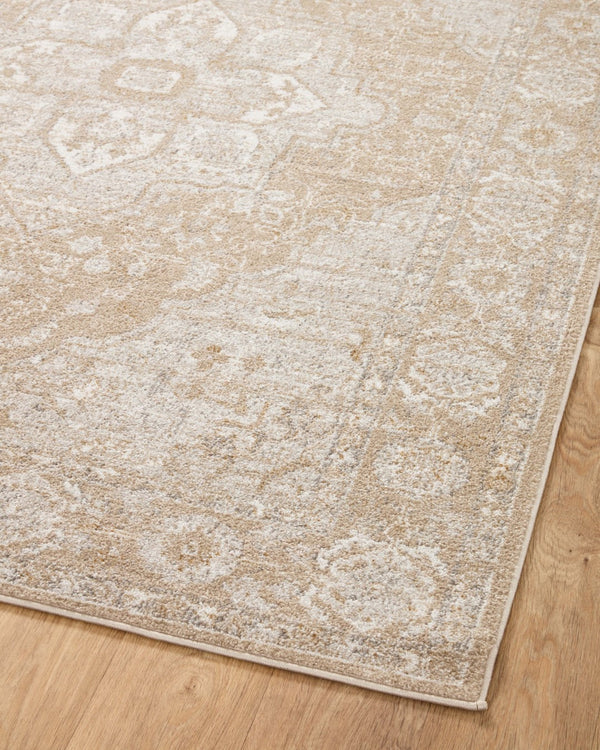 Loloi Rugs Loloi II Odette ODT-05 100% Polyester Pile Power Loomed Traditional Runner Rug Beige / Silver 28.337 ODETODT-05BESI27G0