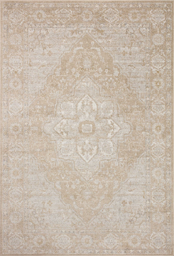 Loloi Rugs Loloi II Odette ODT-05 100% Polyester Pile Power Loomed Traditional Runner Rug Beige / Silver 28.337 ODETODT-05BESI27G0