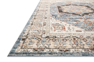 Loloi Rugs Loloi II Odette ODT-06 100% Polyester Pile Power Loomed Traditional Area Rug Sky / Multi 200 ODETODT-06SCMLB2F7