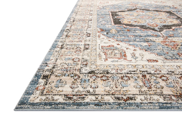 Loloi Rugs Loloi II Odette ODT-06 100% Polyester Pile Power Loomed Traditional Area Rug Sky / Multi 200 ODETODT-06SCMLB2F7