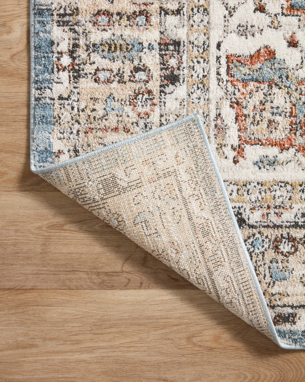Loloi Rugs Loloi II Odette ODT-06 100% Polyester Pile Power Loomed Traditional Area Rug Sky / Multi 200 ODETODT-06SCMLB2F7