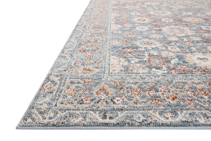 Loloi Rugs Loloi II Odette ODT-07 100% Polyester Pile Power Loomed Traditional Runner Rug Sky / Rust 28.337 ODETODT-07SCRU27G0