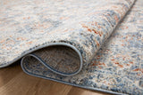 Loloi Rugs Loloi II Odette ODT-07 100% Polyester Pile Power Loomed Traditional Area Rug Sky / Rust 200 ODETODT-07SCRUB2F7