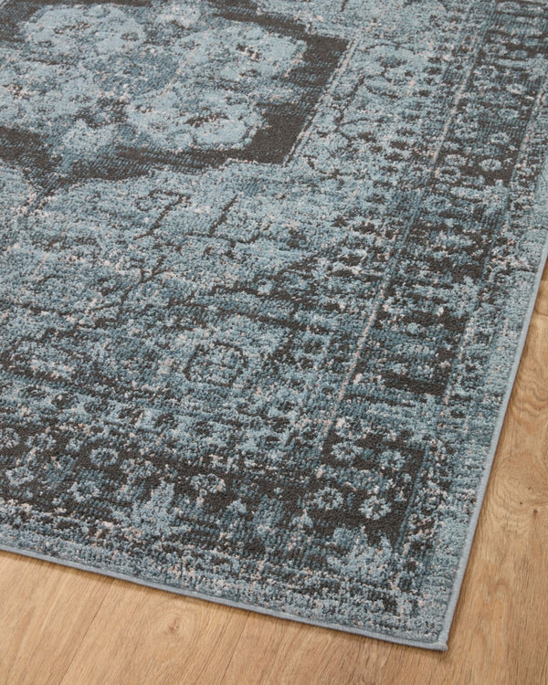 Loloi Rugs Loloi II Odette ODT-08 100% Polyester Pile Power Loomed Traditional Area Rug Sky / Charcoal 200 ODETODT-08SCCCB2F7