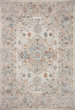 Loloi Rugs Loloi II Odette ODT-09 100% Polyester Pile Power Loomed Traditional Area Rug Ivory / Multi 200 ODETODT-09IVMLB2F7
