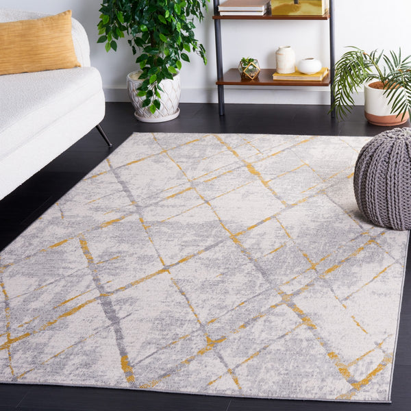 Safavieh Odyssey 810 Modern Power Loomed Rug Grey / Gold ODY810G-9