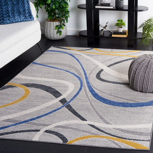 Safavieh Odyssey 812 Modern Power Loomed Rug Grey / Blue Gold ODY812H-9