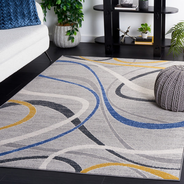 Safavieh Odyssey 812 Modern Power Loomed Rug Grey / Blue Gold ODY812H-9