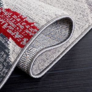 Safavieh Odyssey 812 Modern Power Loomed Rug Grey / Red Ivory ODY812I-9