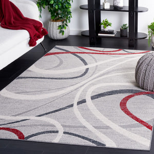 Safavieh Odyssey 812 Modern Power Loomed Rug Grey / Red Ivory ODY812I-9