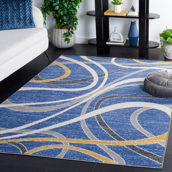 Safavieh Odyssey 812 Modern Power Loomed Rug Blue / Gold Ivory ODY812M-9
