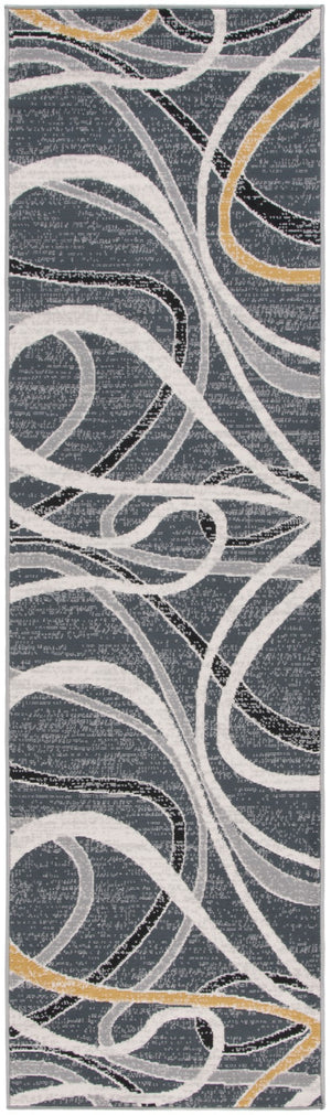 Safavieh Odyssey 812 Modern Power Loomed Rug Black / Grey Gold ODY812Z-7SQ