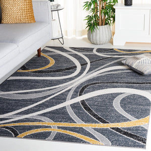 Safavieh Odyssey 812 Modern Power Loomed Rug Black / Grey Gold ODY812Z-9
