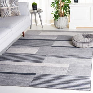 Safavieh Odyssey 816 Modern Power Loomed Rug Grey / Black Ivory ODY816F-9