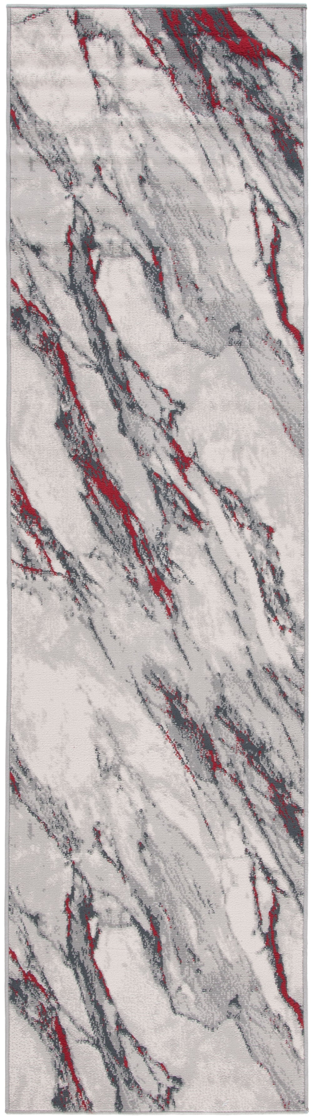 Safavieh Odyssey 822 Modern Power Loomed Rug Grey / Red Ivory ODY822F-7SQ