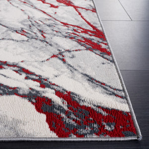 Safavieh Odyssey 822 Modern Power Loomed Rug Grey / Red Ivory ODY822F-9