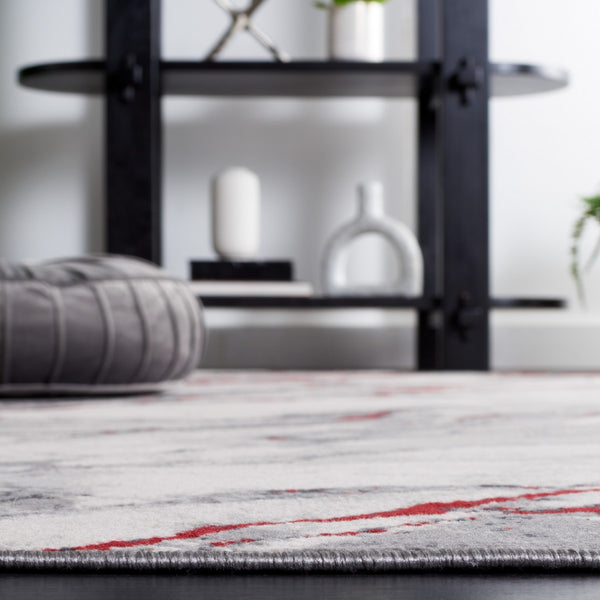 Safavieh Odyssey 822 Modern Power Loomed Rug Grey / Red Ivory ODY822F-9