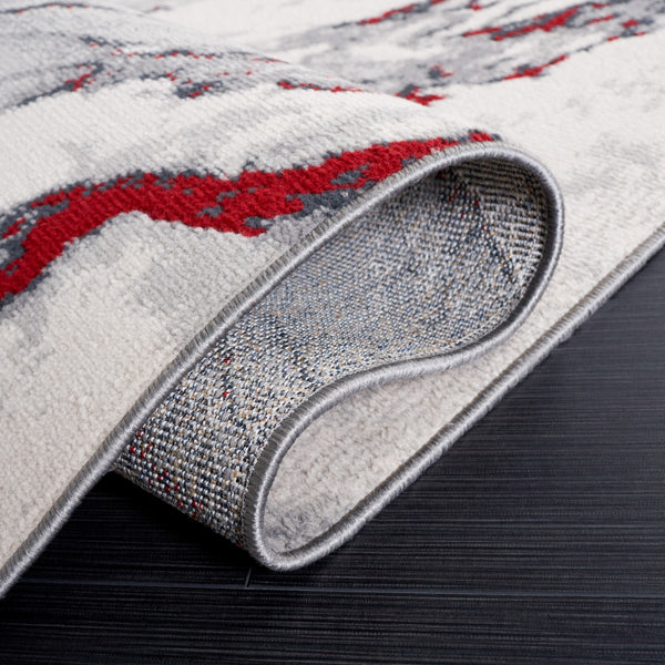 Safavieh Odyssey 822 Modern Power Loomed Rug Grey / Red Ivory ODY822F-9