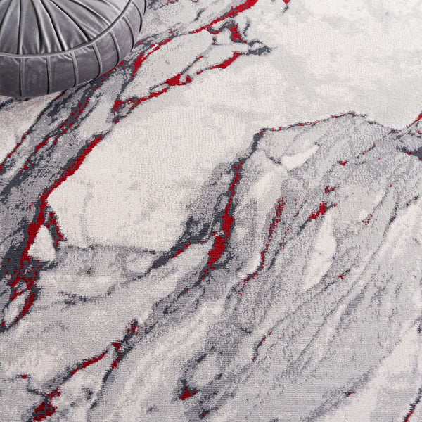 Safavieh Odyssey 822 Modern Power Loomed Rug Grey / Red Ivory ODY822F-9