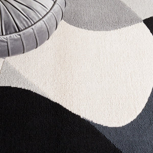 Safavieh Odyssey 824 Modern Power Loomed Rug Grey / Black Ivory ODY824F-9