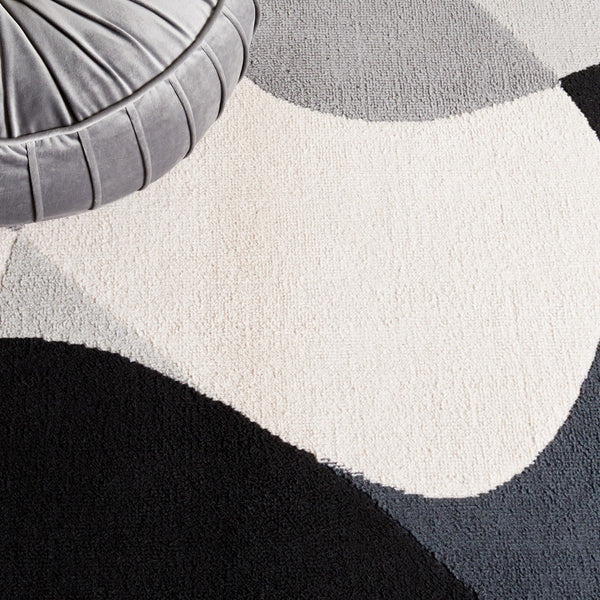 Safavieh Odyssey 824 Modern Power Loomed Rug Grey / Black Ivory ODY824F-9