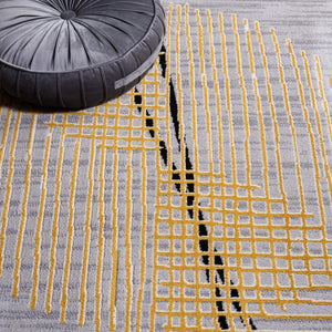 Safavieh Odyssey 830 Modern Power Loomed Rug Grey / Gold ODY830G-9