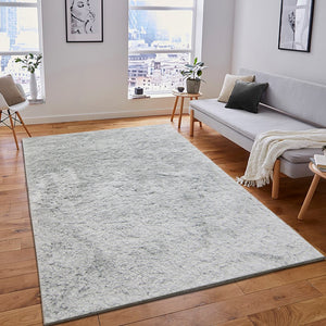 AMER Rugs Odyssey ODY-9 Shag Solid Transitional Area Rug Silver 7'6" x 9'6"