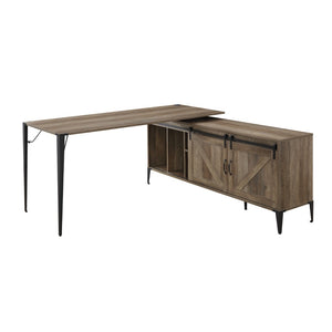 Zakwani Industrial Writing Desk Rustic Oak & Black Finish OF00002-ACME