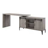 Zakwani Industrial Writing Desk Gray Oak & Black Finish OF00005-ACME