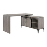 Zakwani Industrial Writing Desk Gray Oak & Black Finish OF00005-ACME