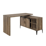 Zakwani Industrial Writing Desk Rustic Oak & Black Finish OF00006-ACME